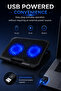 لوحة تبريد للكمبيوتر المحمول مع مروحتين، إضاءة LED زرقاء، ارتفاع قابل للتعديل، منفذان USB - 4