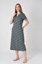 Women's Cotton Modal Fabric Button Detailed Patterned Stylish Dress 8195 - 4