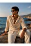 Men's Cotton Linen Shirt Comfortable Fit Summer Shirt - 3