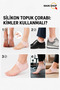 Silicone Heel Liner Spur Bunion Crack Protector Bandage Orthopedic Foot Support Sock M-112 - 4
