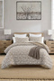 Perla Embroidered Bedspread Set Double Size Cotton Fiber Filling Soft 3 Pieces Daily Beige - 6