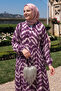 Tie Dye Patterned Viscose Purple Dress - 2