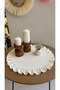 Aura Cotton Dertsiz Ecru Round Ruffle Coverlet - 4