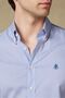 Luca Poplin Stretch Cotton Blend Comfort Fit Purple Button down Collar Men's Printed Shirt - 3