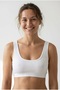 Camisole Wide Strap Padded Women's Bustier White Ribbed Gathering Effect Daily Comfort - 6