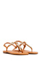 Women's Tan Ankle Buckle Flip-Flop Sandals with Stones 26Sfe452214 - 3
