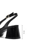 Women's Black Ankle Buckle Open Back Short Thick Heeled Patent Leather Shoes 25Sfd182616 - 2