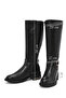 Women's Black Zippered Buckle Detailed Boots 25Wfe401518 - 4