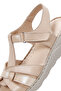 Women's Beige Strappy Thick Sole Leather Comfort Sandals 26Sfd320318 - 7