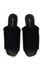 Women's Black Wedge Heeled Suede Leather Espadrille Slippers 25Sfd150510 - 8