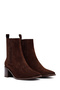 Women's Brown Thick Heeled Suede Leather Chelsea Boots 25Wfd188210 - 5