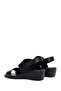 Women's Black Leather Sandals with Filled Heels 26Sfd151714 - 6