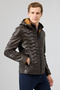 Silva Men's Brown Hooded Leather Coat 24Wgd6552U3 - 3