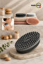 Body Massager Brush, Double Sided Back Scrub Bath Shower Baby Massage Soft Brush Anthracite M-151 - 2