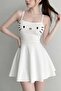 White Hello Kitty Face Strap Dress