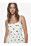 Cotton Square Neck Sleeveless Polka Dot Midi Dress - 2