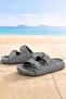 Pienn Platinum Glittery Buckle Girls' Summer Slippers