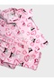 Girl's Cotton Pink Heart Kuromi Patterned Shirt Collar Buttoned Short Sleeve Summer Pajama Set - 5