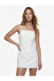 Halter Neck Bow Detail Floral Embroidered Sleeveless Mini Dress - 3