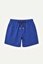 Mesh Lined Elastic Lace-Up Waist Sax Blue Swim Shorts I3377Ax26Hs - 6