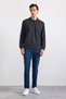 Antrasit Regular Düz Polo Yaka Sweatshirt - 4