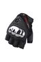 Motorcycle Gloves Nickel Full Protection Half Finger Palm Anti-Slip Fabric Black Motor Gloves - 2