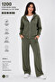 Women's Modal Zippered Hooded Top and Bottom Set Comfortable Full Fit - 2