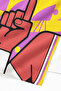 Basketball Themed Modern Beach Towel - Geometric Pop Art Purple Yellow Quick Dry Microfiber Towel - 5