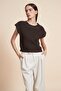 Plain short-sleeved turtleneck sweater - 2
