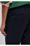Men's Navy Blue Viscose Blend Buttoned Classic Cut Trousers - 6