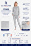 Us Polo Assn. 17092 Velvet Long Sleeve Pajama Set with Elastic Legs