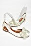 S726921204 Beige Satin Fabric Bow Women's Ballerinas - 7