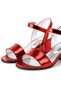 Pony Red Mirrored Thick Heeled Girls' Evening Dress Shoes - 8