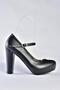 Black Platform Heeled Women's Evening Dress Shoes M348007209 - 4