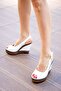White Women's Wedge Heeled Shoes 9674070803 - 5
