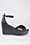 Black Wedge Heeled Women's Shoes K820025109 - 3