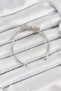 Brass Silver Color Heart Zircon Stone Women's Bracelet - 2