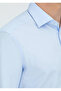 Light Blue Plain Regular Fit Long Woven Classic 100% Cotton Shirt - 3