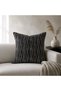 Anthracite Line Patterned Decorative Throw Pillow Cover Modern Chenille Design