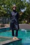 Reglan Sleeve Hijab Swimsuit Set Navy Blue