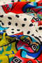 Red Black Patterned Silky Handkerchief - 3