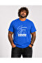Men's Oversize Crew Neck T-Shirt Strong 26131 Cobalt Blue