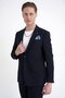 Slim Fit Double Slit Seersucker Fabric Flexible Navy Blue Sports Suit Tk 940 - 6