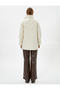 Quilted Coat with Zipper Pockets and Slit Detail - 4
