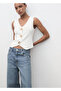 Tricotine Vest with Jewelry Buttons