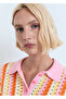 Striped perforated knitted sweater - 6