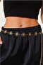 Large Sun Detailed Chain Belt Women's Belt Dress Belt Shirt Belt Coat Belt