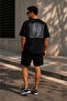 Unisex Rule Your Mind Printed Oversize 100% Cotton Wide Cut Textured Crew Neck Black T-Shirt - 4