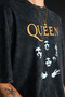 Queen Crest Logo Washable Black Oversize T-Shirt - 2