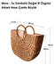 Moss - Water Hyacinth Natural Hand Knitted Lined Straw Bag Large - 8